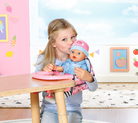 Chaise haute pour poupon - BABY BORN - Se fixe sur la table - Jouet d'imitation - Rose - Des 3 ans