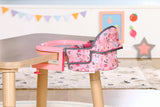 Chaise haute pour poupon - BABY BORN - Se fixe sur la table - Jouet d'imitation - Rose - Des 3 ans