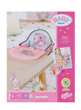 Chaise haute pour poupon - BABY BORN - Se fixe sur la table - Jouet d'imitation - Rose - Des 3 ans