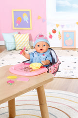 Chaise haute pour poupon - BABY BORN - Se fixe sur la table - Jouet d'imitation - Rose - Des 3 ans