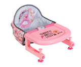 Chaise haute pour poupon - BABY BORN - Se fixe sur la table - Jouet d'imitation - Rose - Des 3 ans