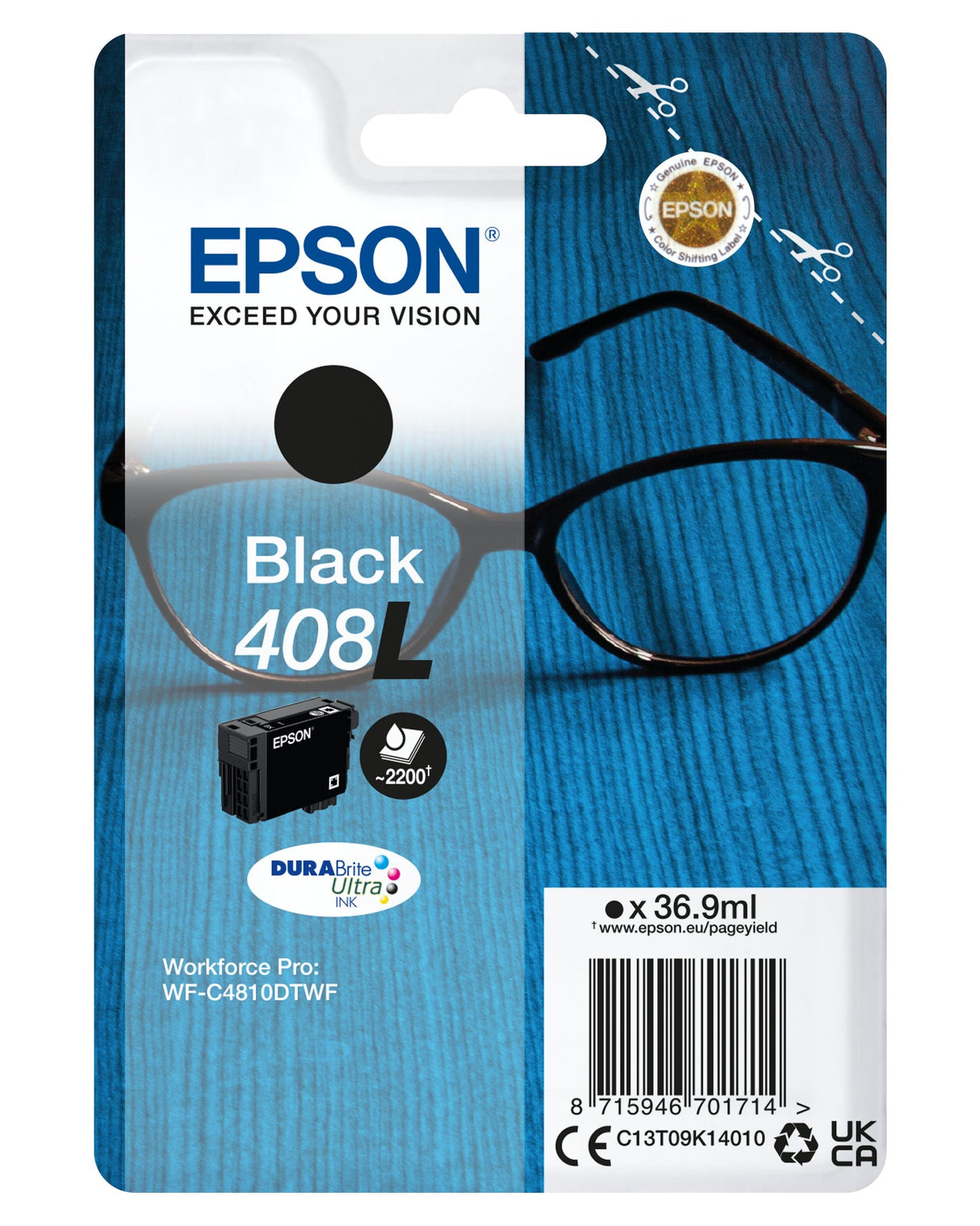 Cartouche d'encre Epson Lunettes 408 XL (Noir)
