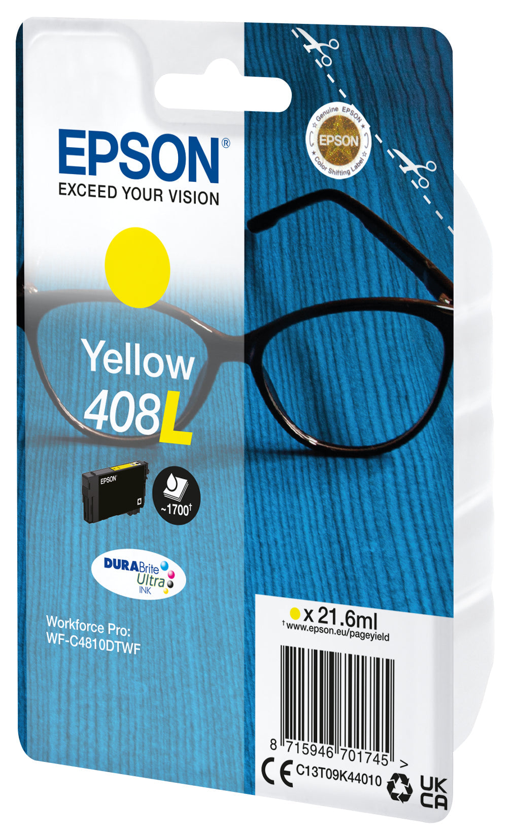 Cartouche d'encre Epson Lunettes 408 XL (Jaune)
