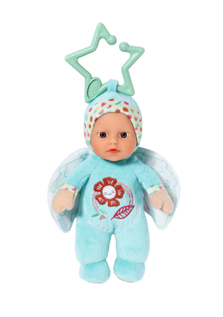 Poupon - BABY BORN - Poupon Ange - 18cm - Hochet intégré - Tout doux - Lavable - Des la naissance - Bleu OU Rose
