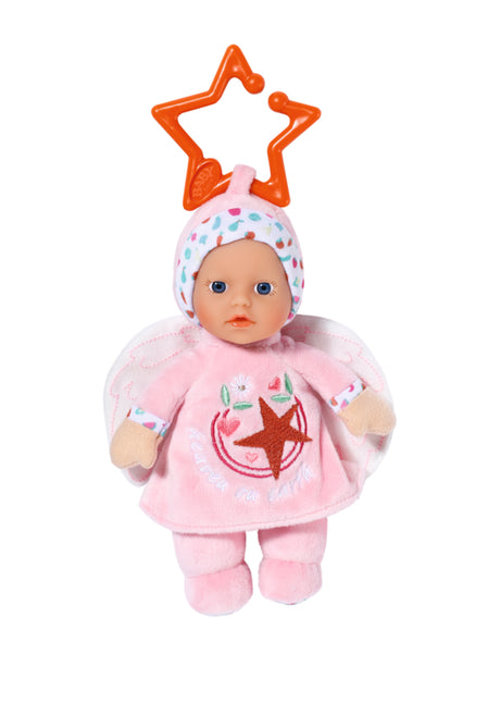 Poupon - BABY BORN - Poupon Ange - 18cm - Hochet intégré - Tout doux - Lavable - Des la naissance - Bleu OU Rose