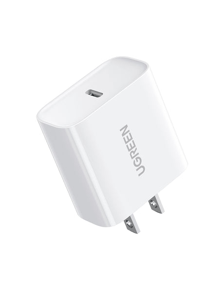 Chargeur secteur - UGREEN - 1 Port USB-C - 20W - Blanc
