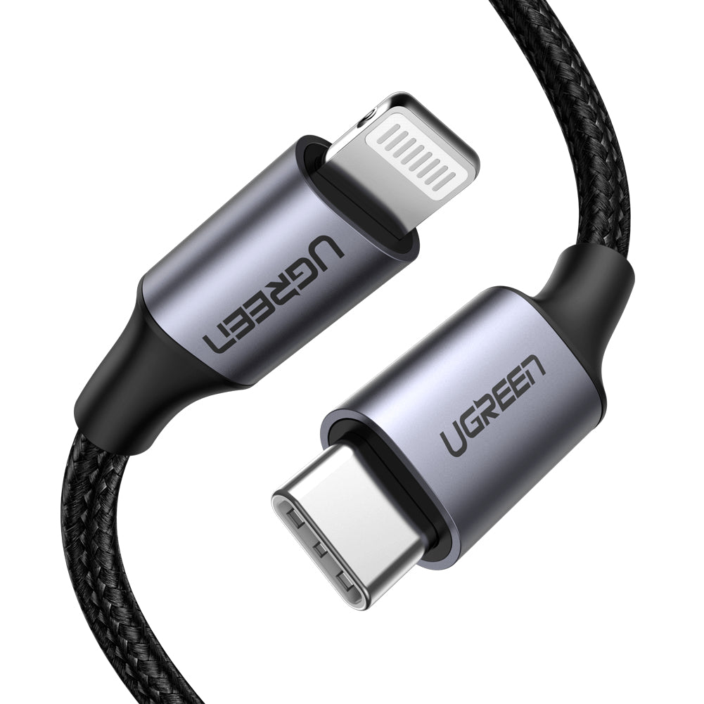 Câble Lightning - UGREEN - Câble renforcé Lightning vers USB-C - 1 m - Noir