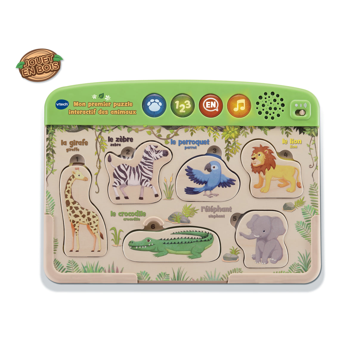 Jouet en bois interactif - VTECH - Mon Premier Puzzle des Animaux - FSC