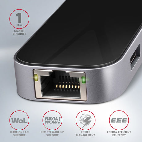 Station d'accueil portable USB-C 3.2 Axagon HMC-6GL (Noir)