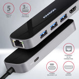 Station d'accueil portable USB-C 3.2 Axagon HMC-6GL (Noir)