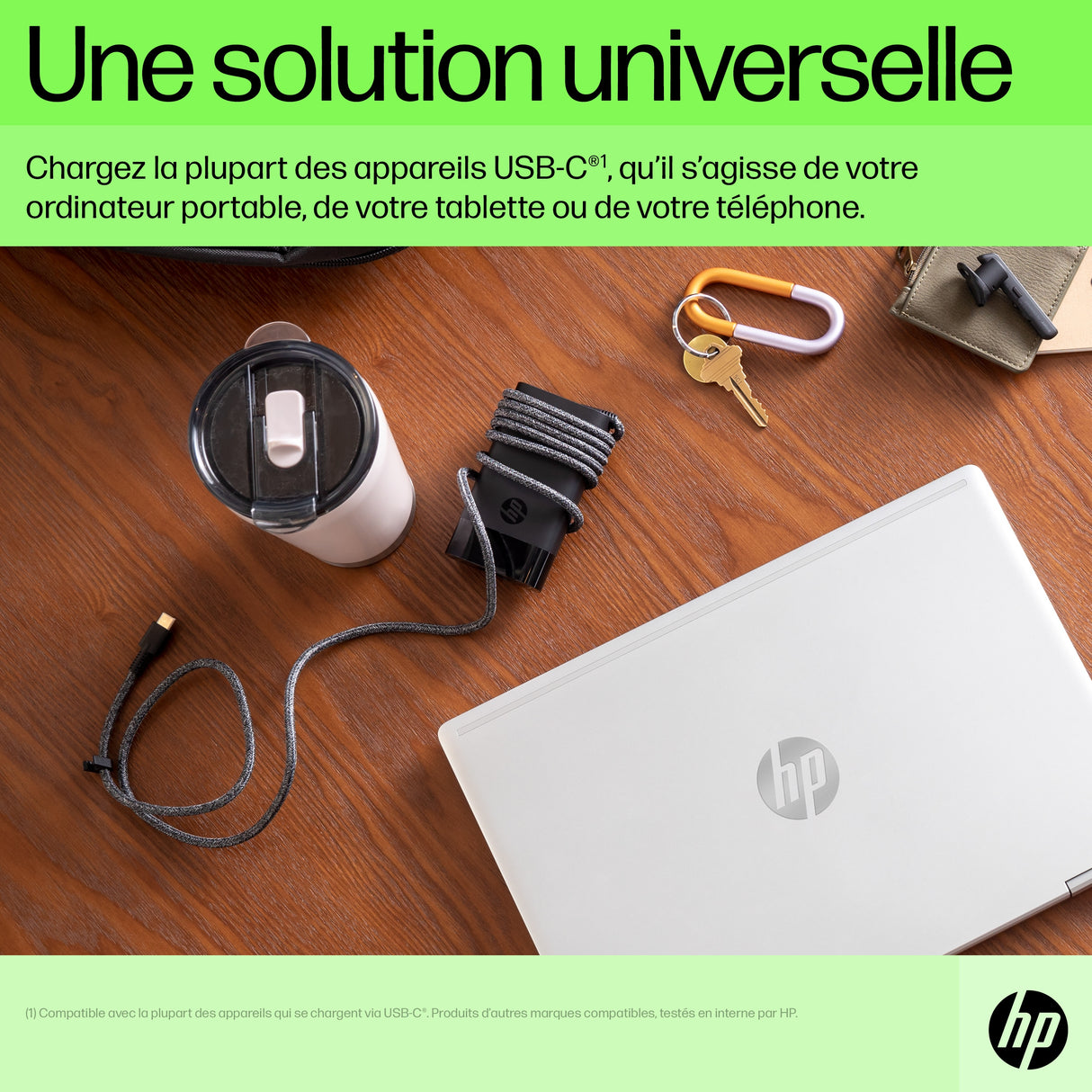 Chargeur pour ordinateur portable HP USB-C 65 W