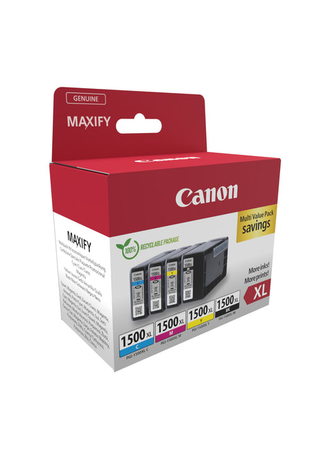 Multipack cartouches d'encre - CANON - PGI-1500XL Noir/Cyan/Magenta/Jaune - Haut rendement