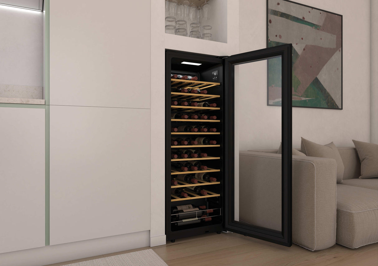 Cave a vin de service - CANDY CW 058 - 58 Bouteilles - Monozone - Connectée - 37 dB - 47,5 x 45 x 128 cm
