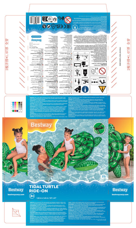 Bouée a chevaucher - Bestway - Tortue - 153 x 140 x 38 cm