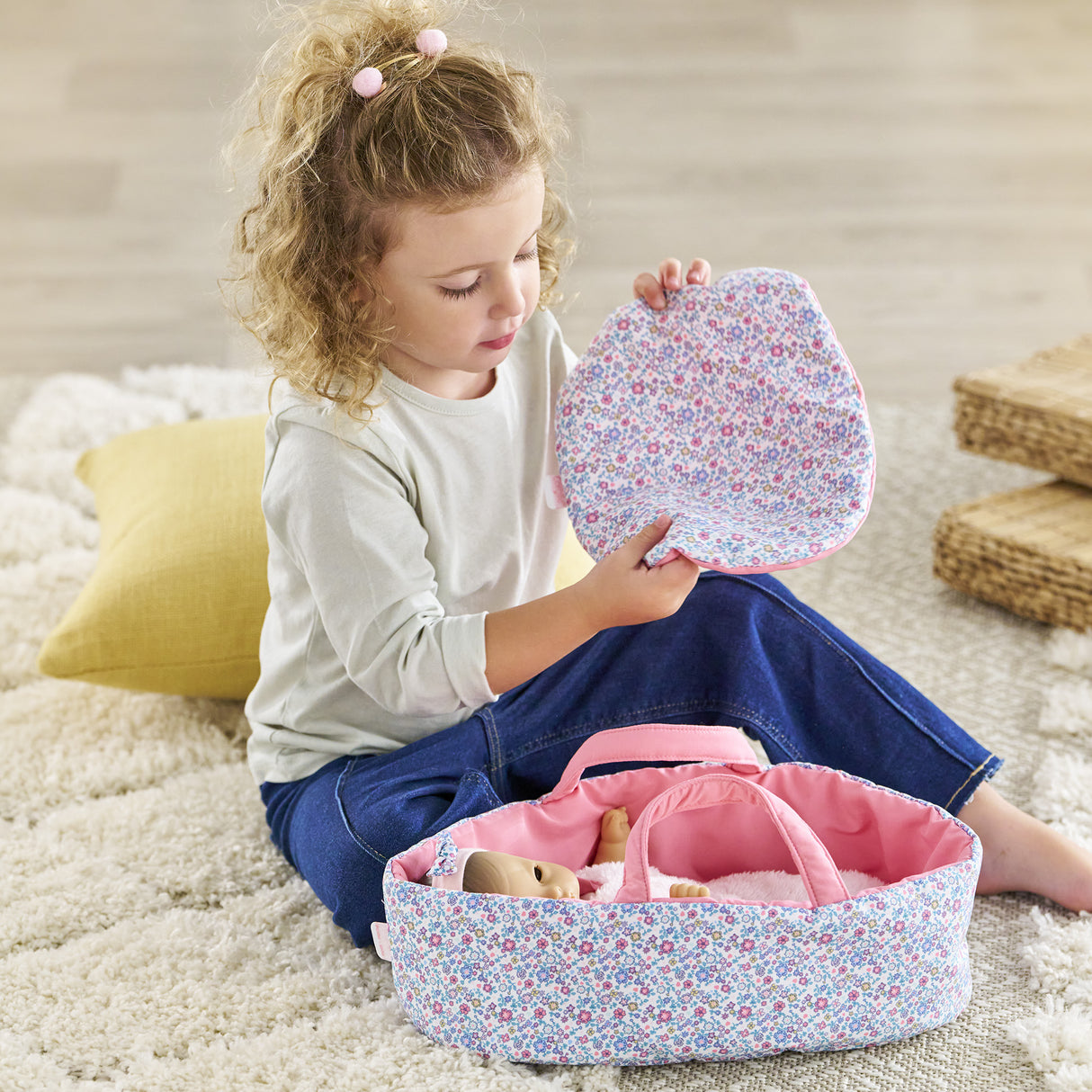 Accessoires poupons - COROLLE - Couffin Floral - pour poupon 30 cm - des 18 mois