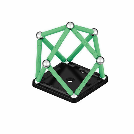 Coffret de construction - GEOMAG - Glow Recycled - 25 pieces - Luminescent - Magnétique - Plastique recyclé