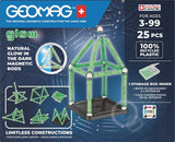 Coffret de construction - GEOMAG - Glow Recycled - 25 pieces - Luminescent - Magnétique - Plastique recyclé