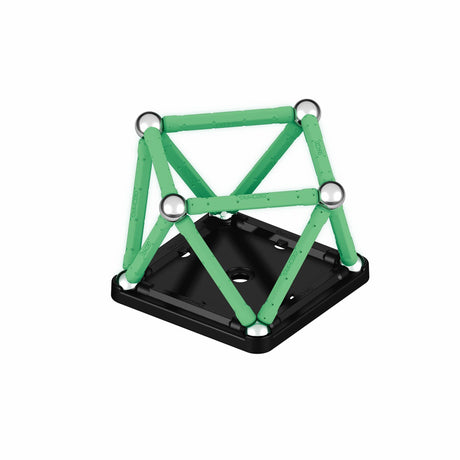 Coffret de construction - GEOMAG - Glow Recycled - 25 pieces - Luminescent - Magnétique - Plastique recyclé