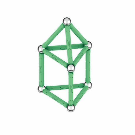 Coffret de construction - GEOMAG - Glow Recycled - 25 pieces - Luminescent - Magnétique - Plastique recyclé
