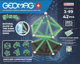 Coffret de construction - GEOMAG - Glow Recycled - 42 pieces - Luminescent - Magnétique - Plastique recyclé
