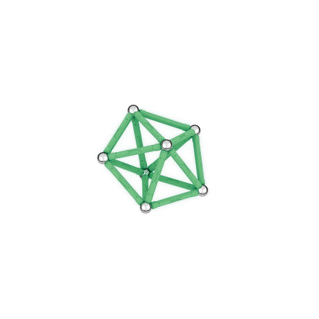 Coffret de construction - GEOMAG - Glow Recycled - 42 pieces - Luminescent - Magnétique - Plastique recyclé