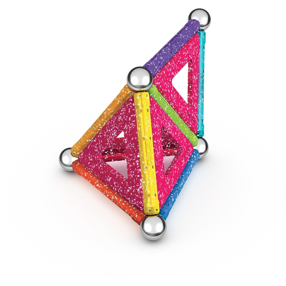Jeu de construction magnétique - GEOMAG - Glitter Panels Recycled 22 pieces - Paillettes - Écologique - Créatif