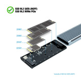 Boitier externe USB-C 3.2 Tooq Shinobi RGB - S-ATA/NVMe M.2 Type 2280 (Gris)