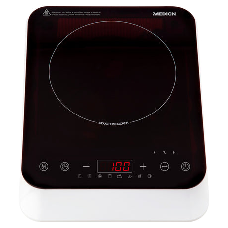 Plaque de cuisson a induction posable - MEDION - 1 feu - 2000 W - 29 x 38,5 x 6,3 cm - MD18490