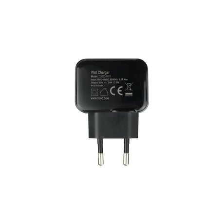Chargeur secteur TooQ 1 port USB 12W (Noir)