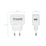Chargeur secteur TooQ 1 port USB 12W (Blanc)