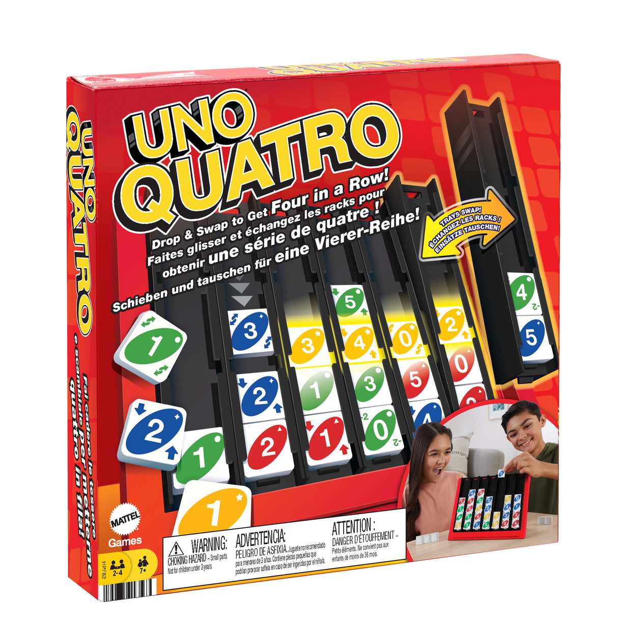 Mattel Games - UNO-Quatro-Jeu pour adulte, soirée en famille et soirée jeux HPF82