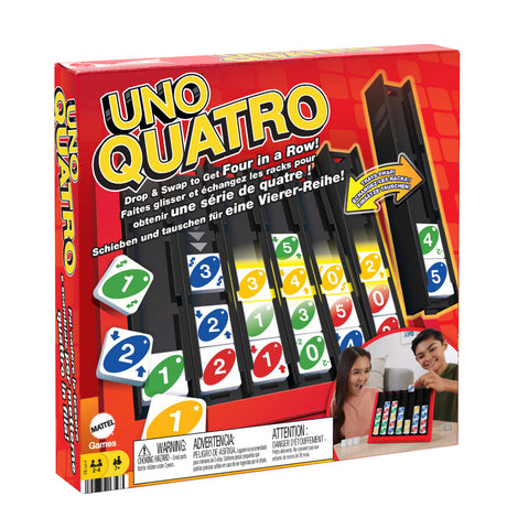 Mattel Games - UNO-Quatro-Jeu pour adulte, soirée en famille et soirée jeux HPF82