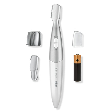 Mini-tondeuse de précision - BRAUN - FG1106 Sourcils- 1 vitesse - Pile - Gris / Blanc