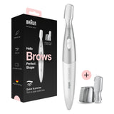 Mini-tondeuse de précision - BRAUN - FG1106 Sourcils- 1 vitesse - Pile - Gris / Blanc