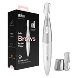 Mini-tondeuse de précision - BRAUN - FG1106 Sourcils- 1 vitesse - Pile - Gris / Blanc