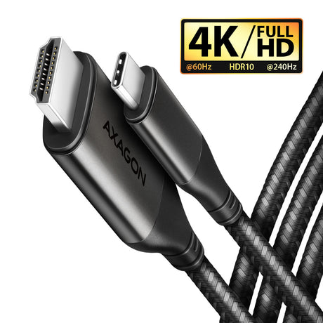 Câble Adaptateur Axagon USB-C vers HDMI 2.0a 1,8m MM (Noir)