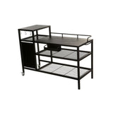 BRASERO Chariot pour Plancha - 128x60x89 cm - Pour plancha jusqu'a 4 feux - Métal - Noir