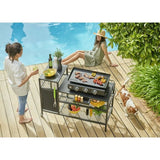 BRASERO Chariot pour Plancha - 128x60x89 cm - Pour plancha jusqu'a 4 feux - Métal - Noir