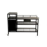 BRASERO Chariot pour Plancha - 128x60x89 cm - Pour plancha jusqu'a 4 feux - Métal - Noir