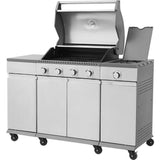 COOKING BOX Barbecue a gaz BRISBANE - Cuisine inox - 142x57x112 cm - Surface de cuisson : 70x42 cm - Gris