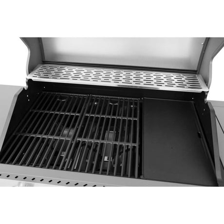 COOKING BOX Barbecue a gaz BRISBANE - Cuisine inox - 142x57x112 cm - Surface de cuisson : 70x42 cm - Gris