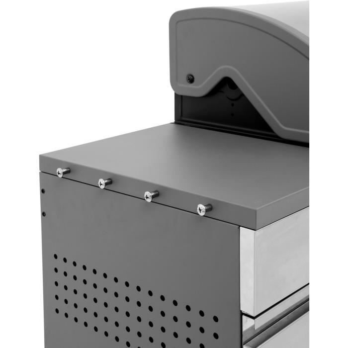 COOKING BOX Barbecue a gaz BRISBANE - Cuisine inox - 142x57x112 cm - Surface de cuisson : 70x42 cm - Gris