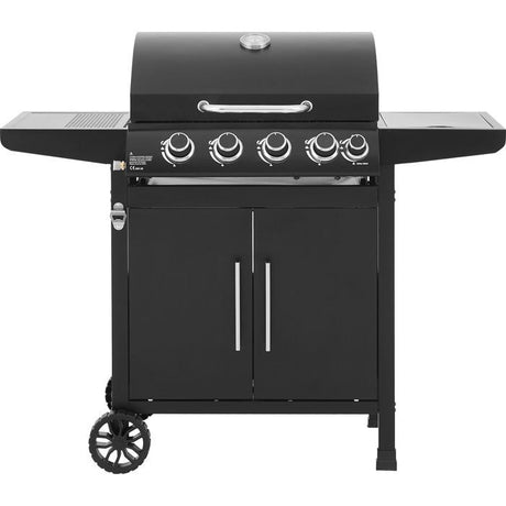 Barbecue a gaz - COOKING BOX - Paarl - 4 brűleurs - Surface de cuisson principal : 60 x 42 cm - Grille de maintien au chaud - Acier