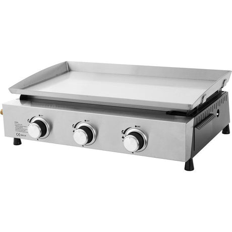 Plancha a gaz - Cookingbox - Faro - 3 brűleurs - Surface de cuisson : 61 x 35 cm - Cuve en acier - Acier inoxydable