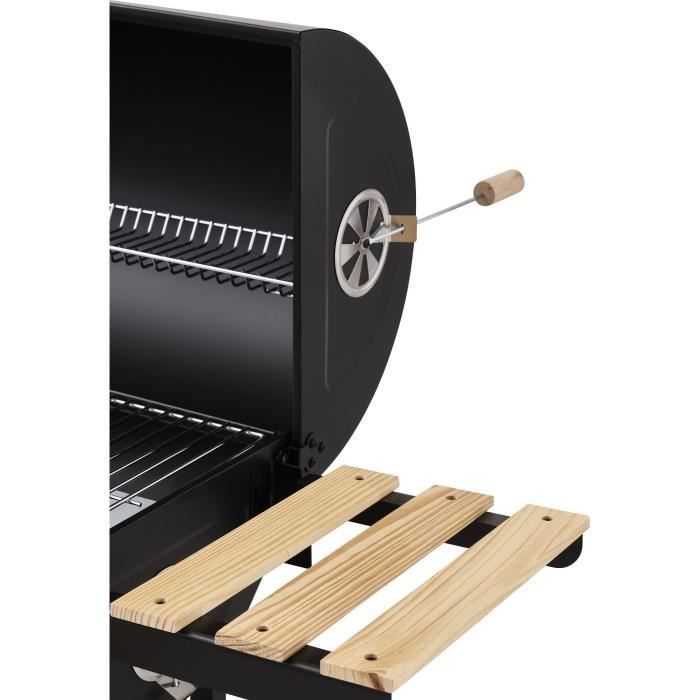 COOKING BOX Barbecue a charbon MIKE EVOLUTION - 115x66x106 cm - 2 grilles acier chromé - Surface de cuisson : 71x35 cm - Noir