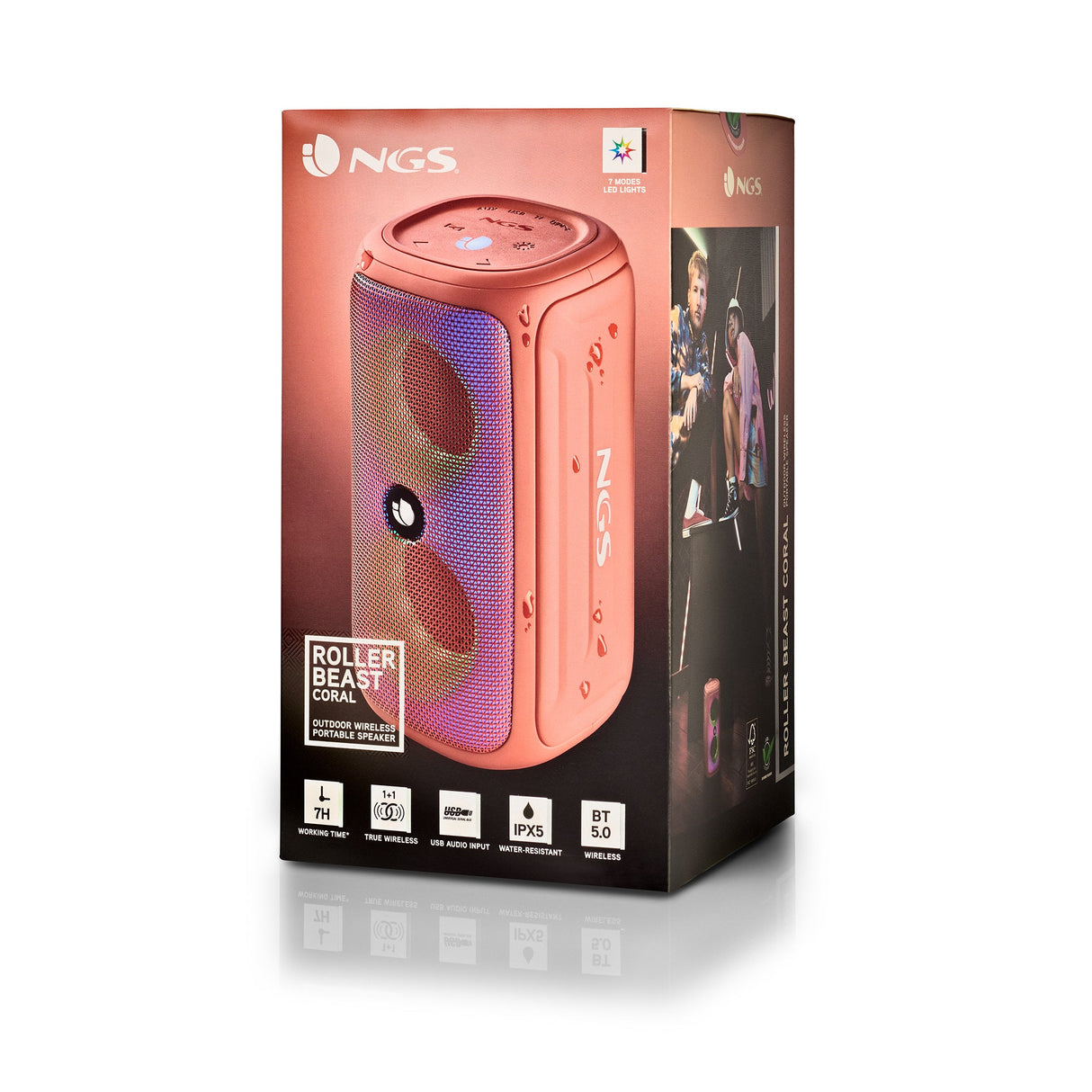 Enceinte nomade Bluetooth NGS Roller Beast (Orange)