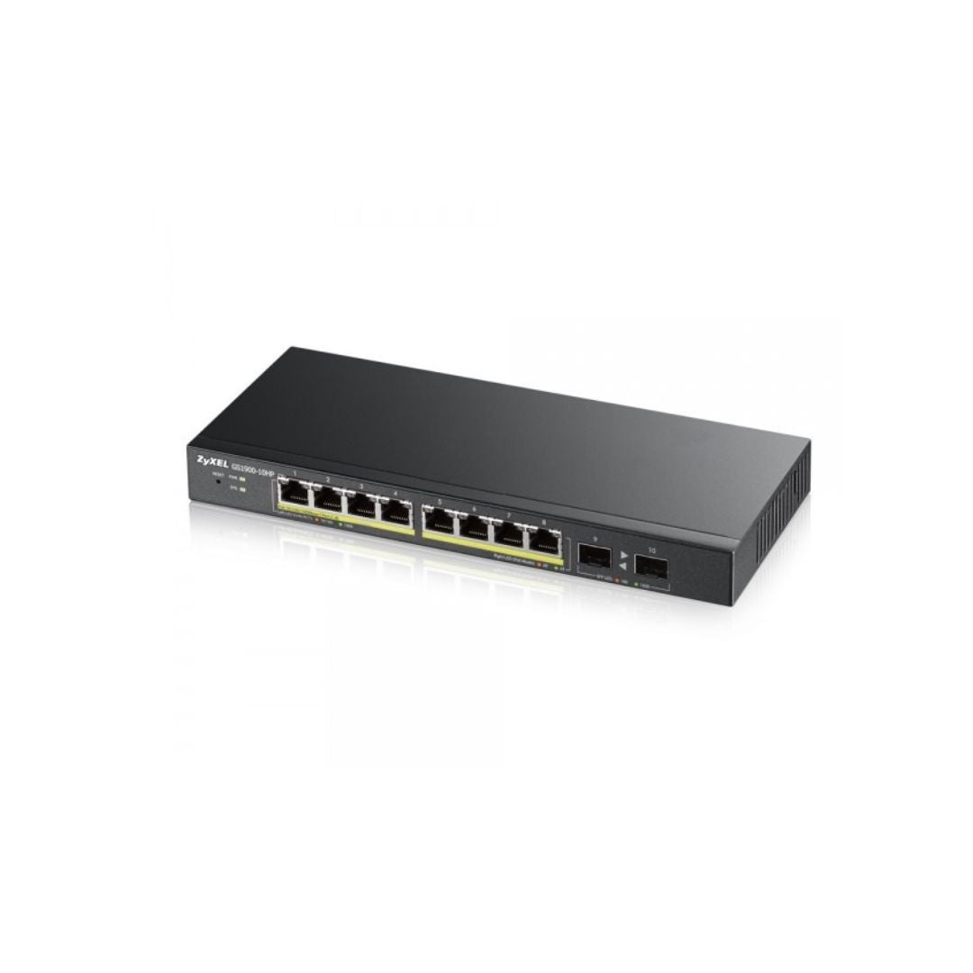 Zyxel GS1900-8HPV3 - Switch Smart 8-port GbE L2 PoE - 802.3at, desktop, fanless,