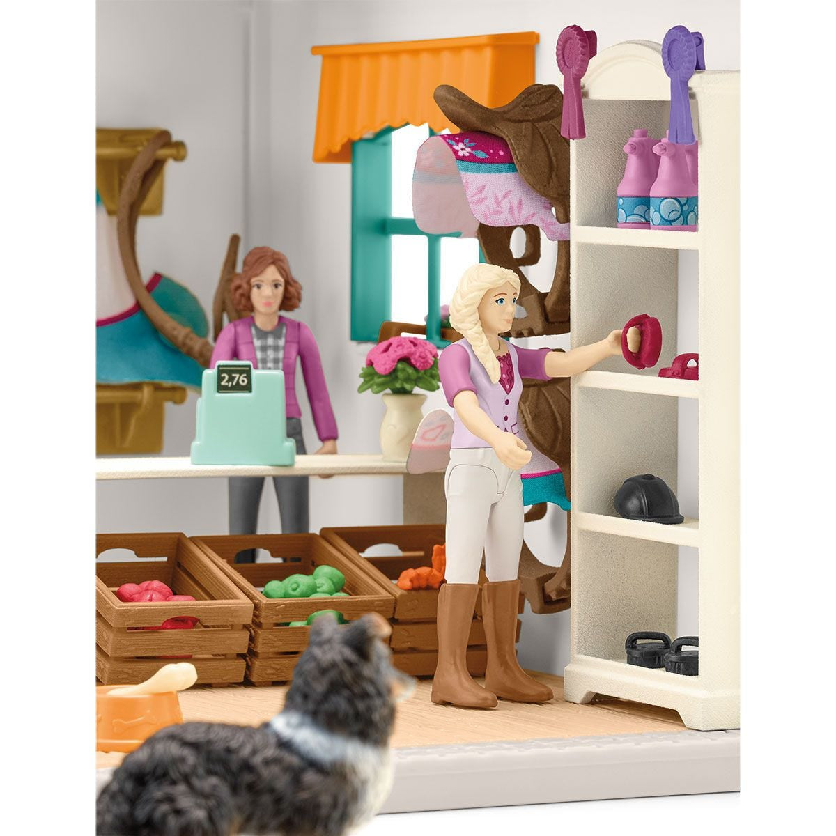 Boutique d'équitation pour chevaux schleich, Coffret schleich avec 67 éléments inclus dont 1 cheval schleich, coffret figurines