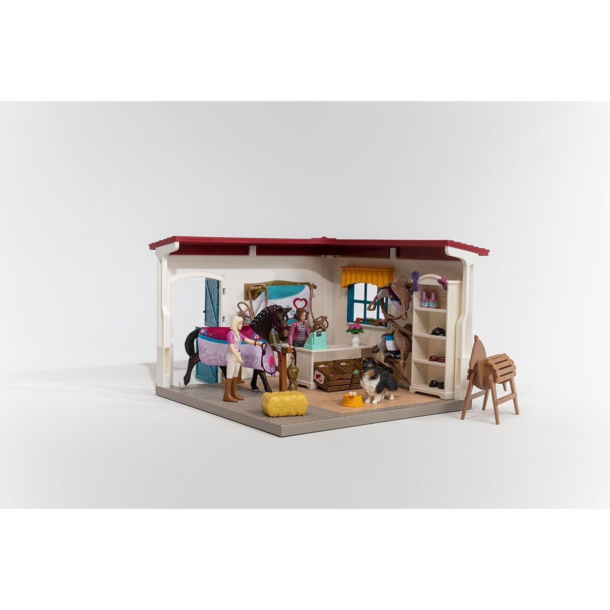 Boutique d'équitation pour chevaux schleich, Coffret schleich avec 67 éléments inclus dont 1 cheval schleich, coffret figurines