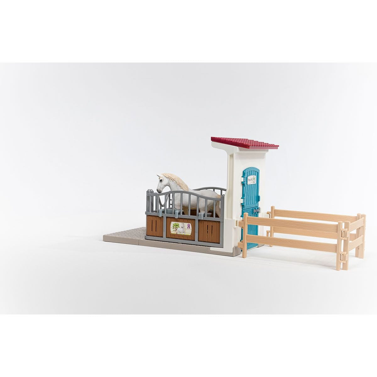 Box avec étalon Pur Sang anglais, Extension pour écurie schleich pour enfant, Schleich 42569 HORSE CLUB, des 5 ans